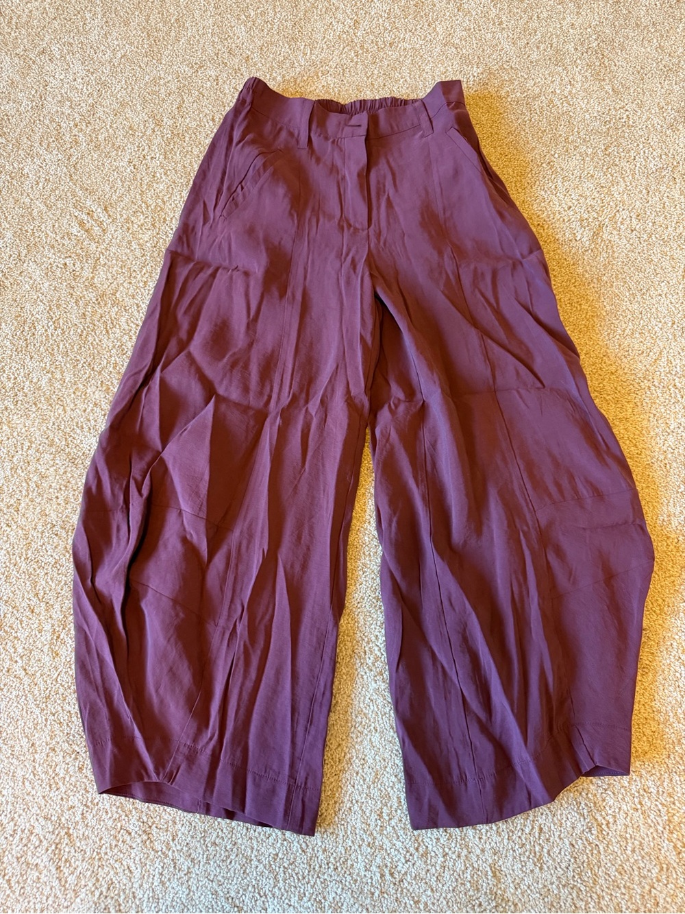 Ruti The Exceptional Wide Leg barrel pants in Malbec Purple size 4 NWT